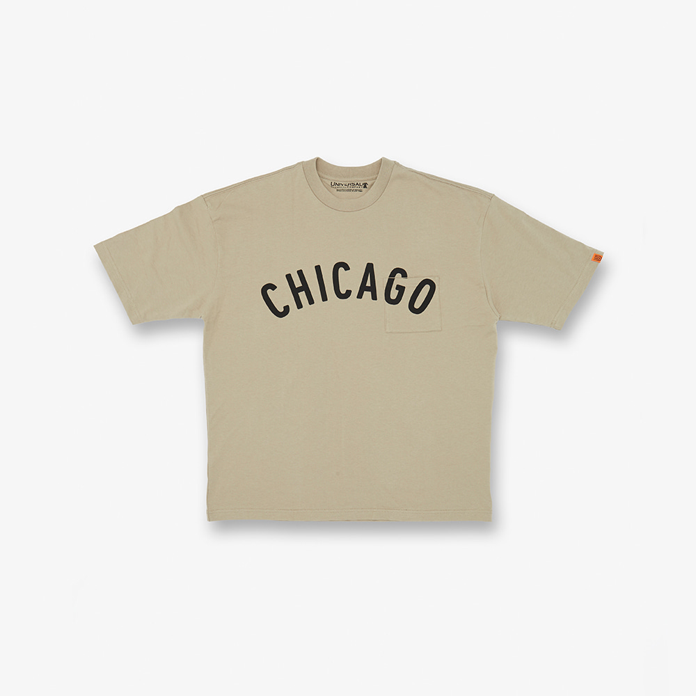 시카고 티셔츠 베이지
